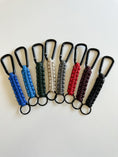 Load image into Gallery viewer, Handmade Paracord Keychain with Carabiner | Rugged Everyday Carry Gift for Men