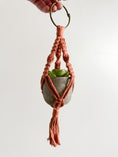 Load image into Gallery viewer, Mini Macrame Plant Hanger with Faux Succulent