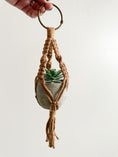 Load image into Gallery viewer, Mini Macrame Plant Hanger with Faux Succulent