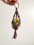 Load image into Gallery viewer, Mini Macrame Plant Hanger with Faux Succulent