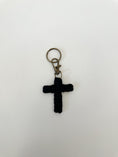 Load image into Gallery viewer, Macrame Cross Keychain - Black