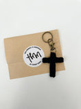 Load image into Gallery viewer, Macrame Cross Keychain - Black