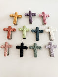 Load image into Gallery viewer, Macrame Cross Visor Clip - Handmade Christian Car Accessory