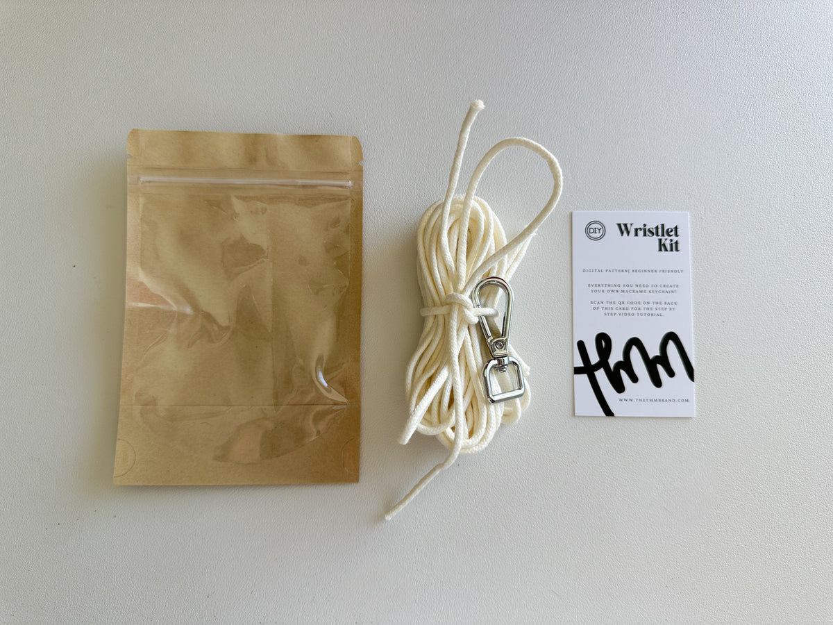 DIY Macramé Wristlet Keychain Kit | Beginner Craft Kit + Photo Tutorial