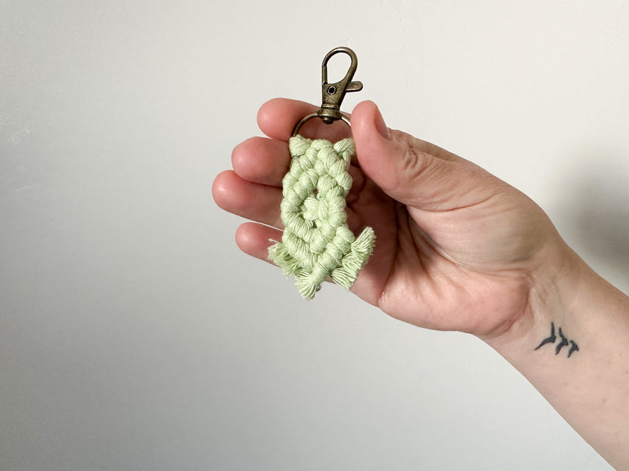 Mini Macrame Keychain - Cute Boho Bag Charm, Stocking Stuffer, Teacher Gift
