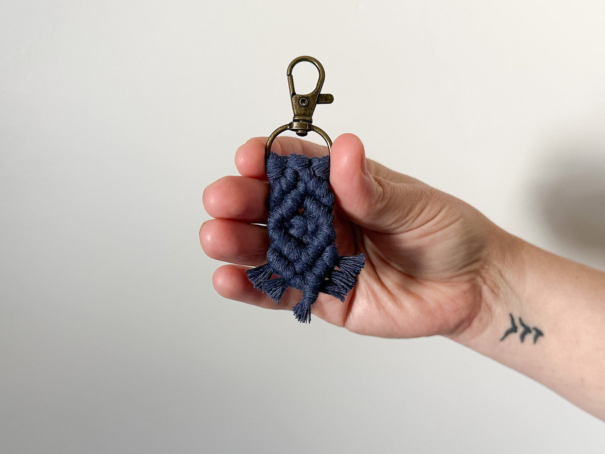 Mini Macrame Keychain - Cute Boho Bag Charm, Stocking Stuffer, Teacher Gift