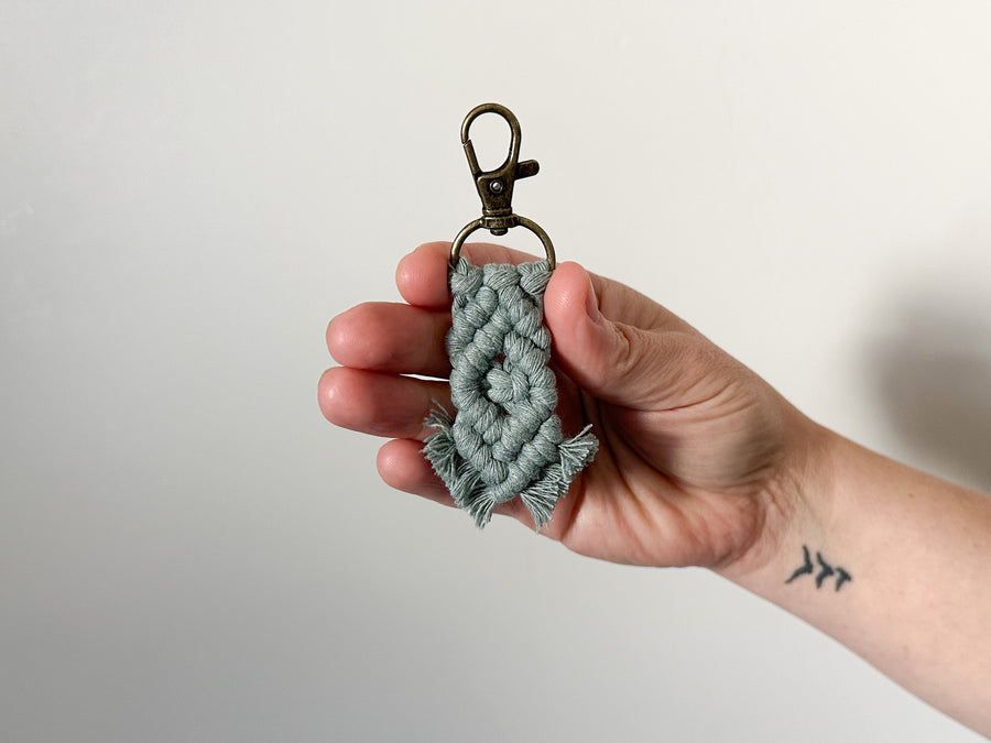 Mini Macrame Keychain - Cute Boho Bag Charm, Stocking Stuffer, Teacher Gift