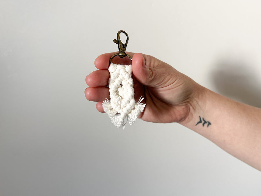 Mini Macrame Keychain - Cute Boho Bag Charm, Stocking Stuffer, Teacher Gift