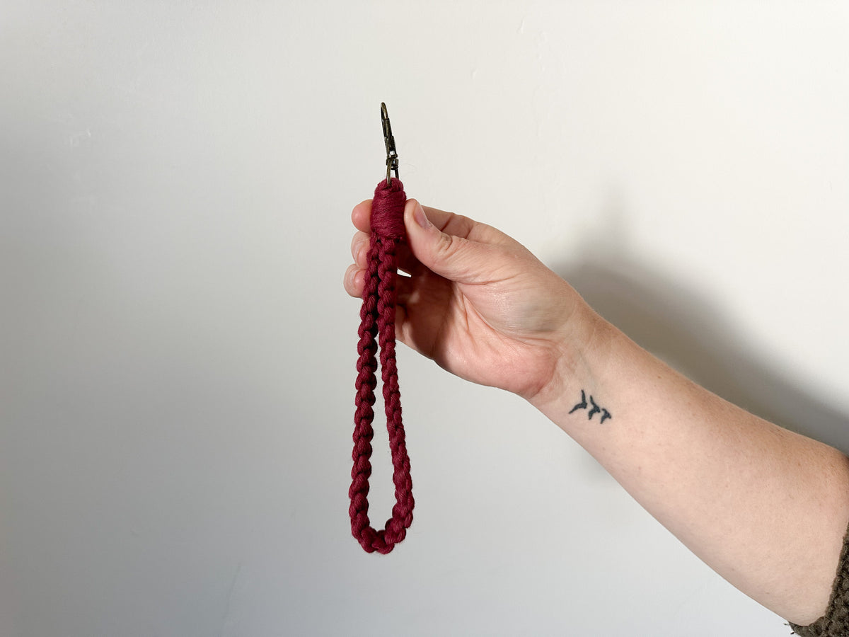 Macrame Wristlet Keychain - Handmade Boho Wrist Strap