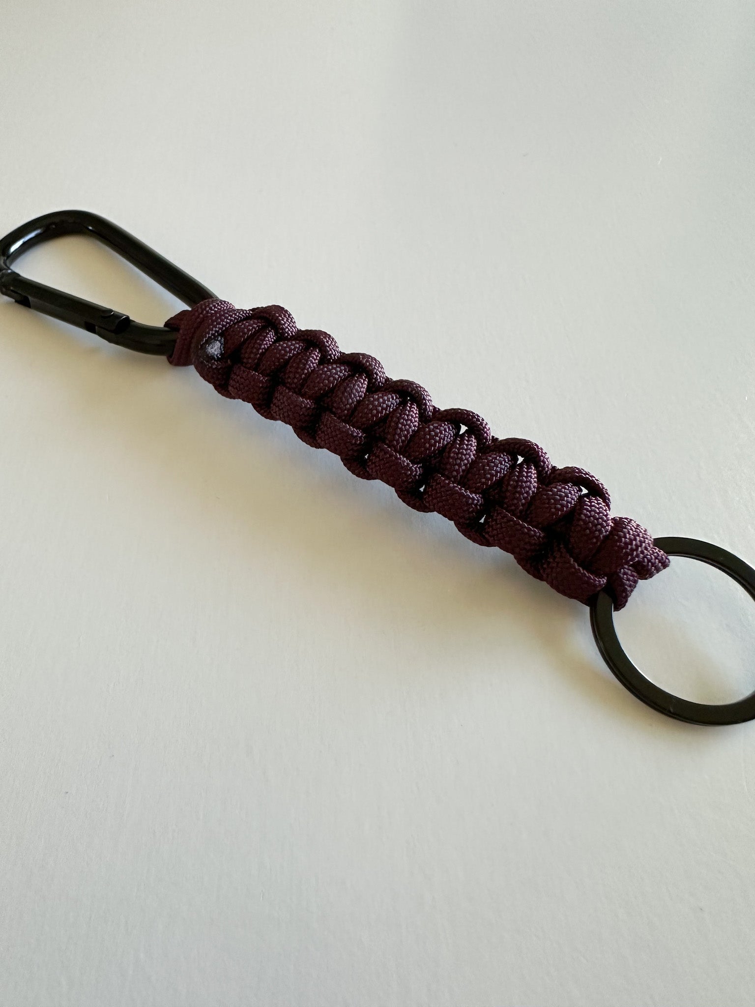 Handmade Paracord Keychain with Carabiner | Rugged Everyday Carry Gift for Men