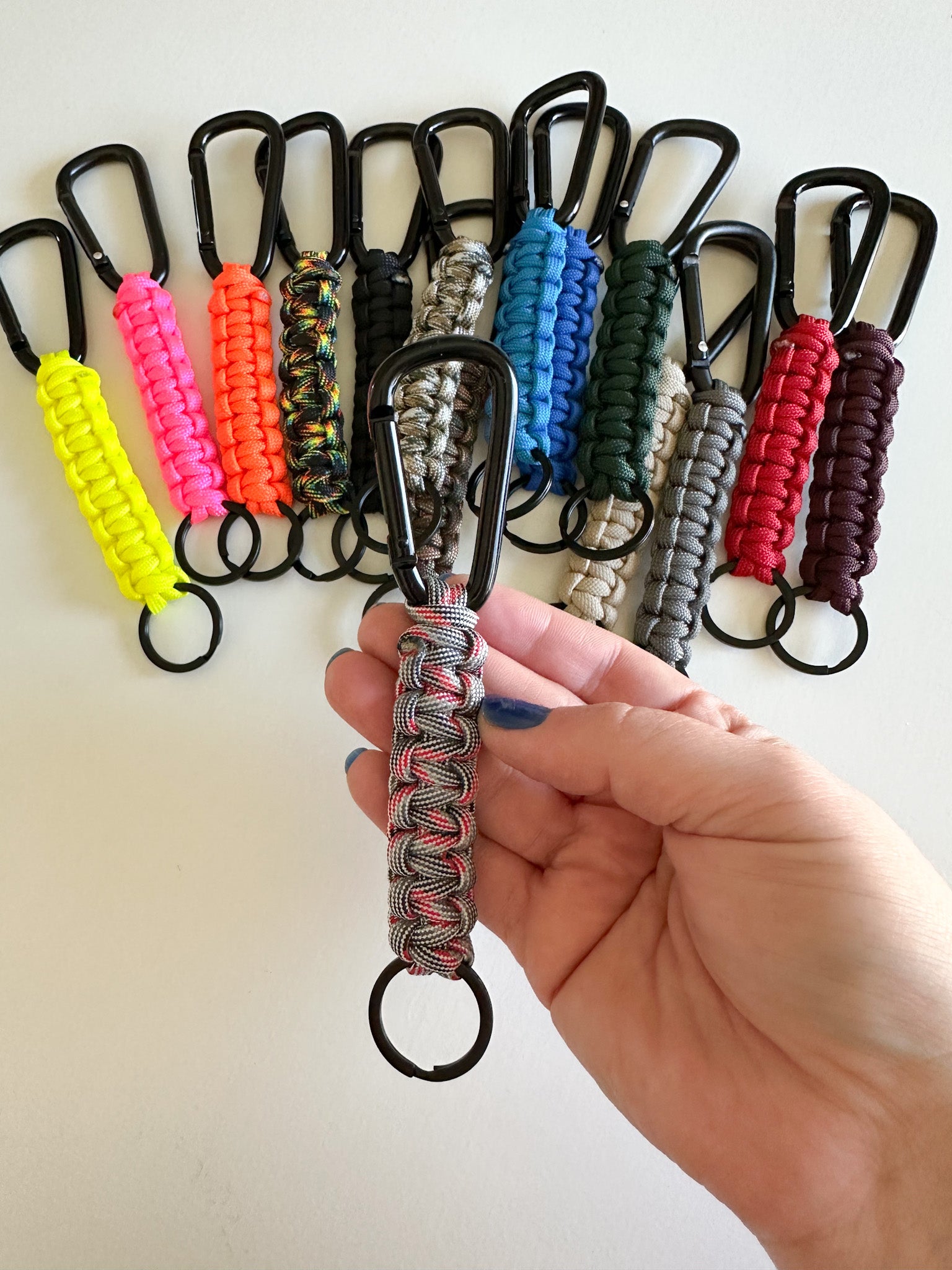 Handmade Paracord Keychain with Carabiner | Rugged Everyday Carry Gift for Men