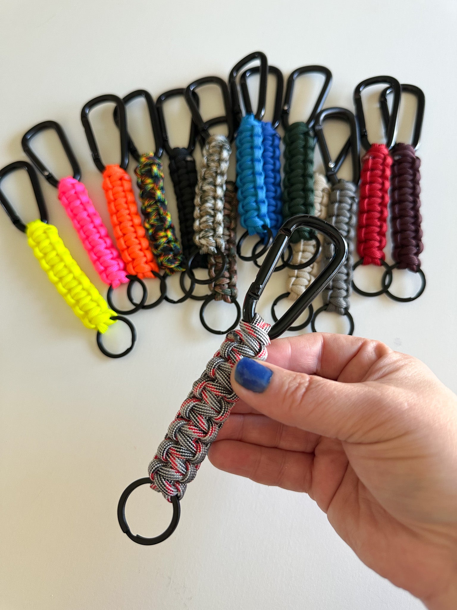 Handmade Paracord Keychain with Carabiner | Rugged Everyday Carry Gift for Men