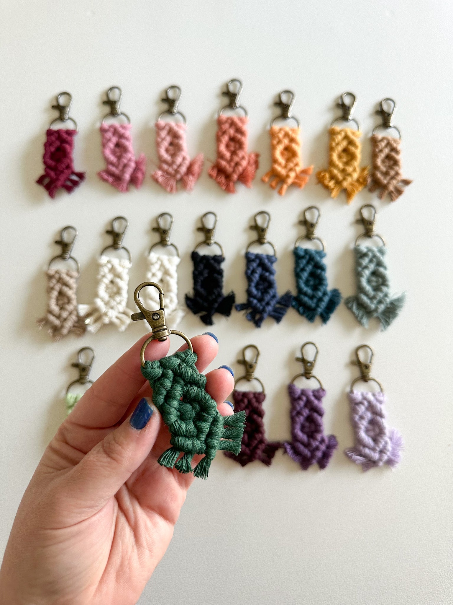 Mini Macrame Keychain - Cute Boho Bag Charm, Stocking Stuffer, Teacher Gift