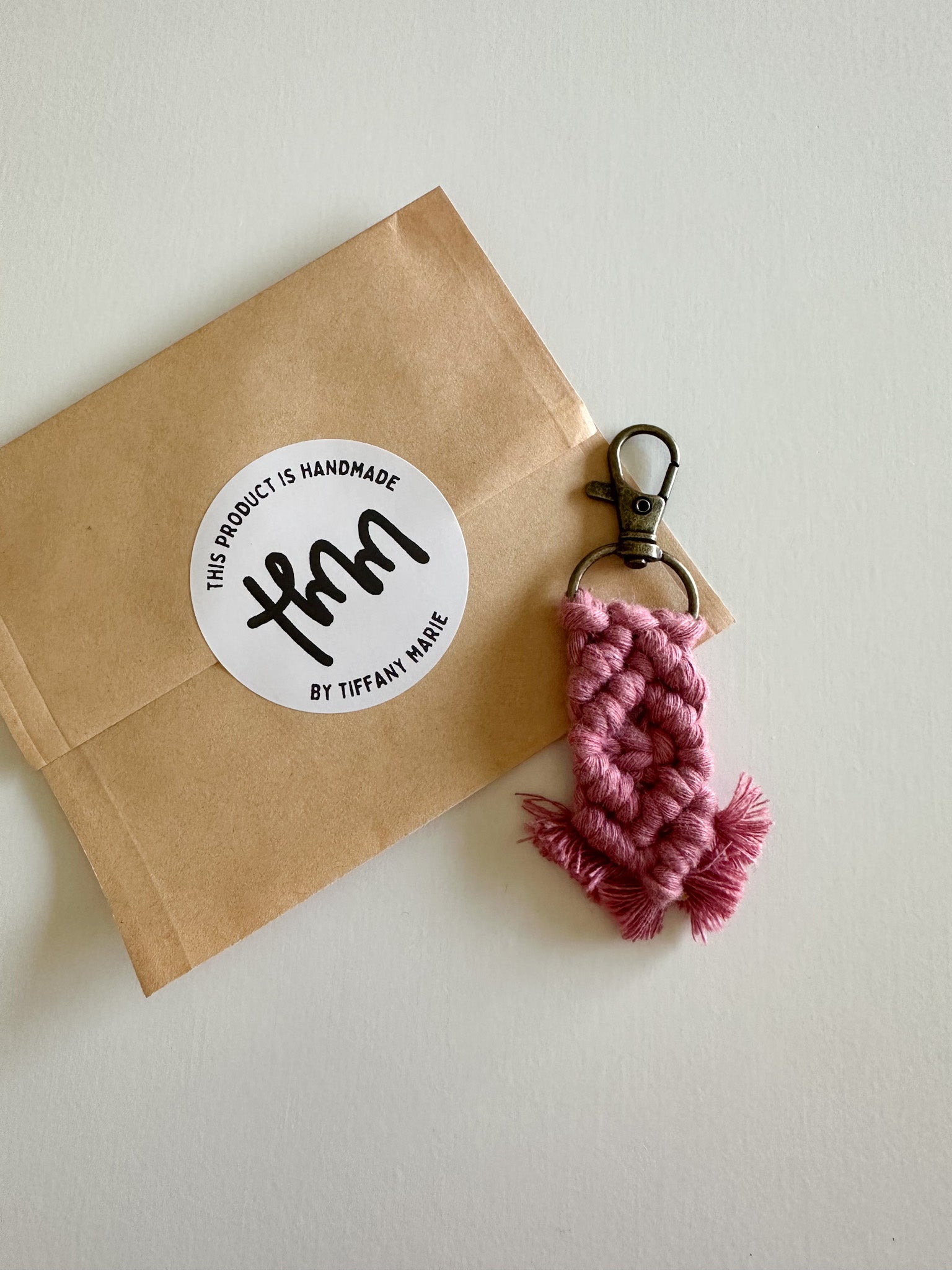 Mini Macrame Keychain - Cute Boho Bag Charm, Stocking Stuffer, Teacher Gift