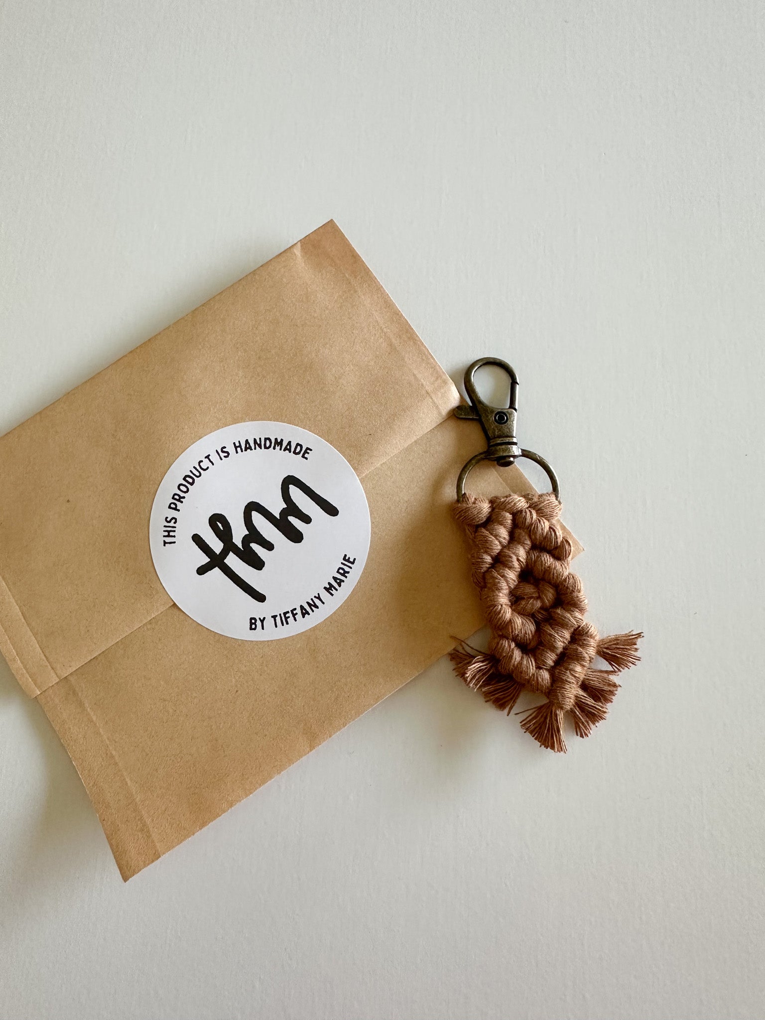 Mini Macrame Keychain - Cute Boho Bag Charm, Stocking Stuffer, Teacher Gift