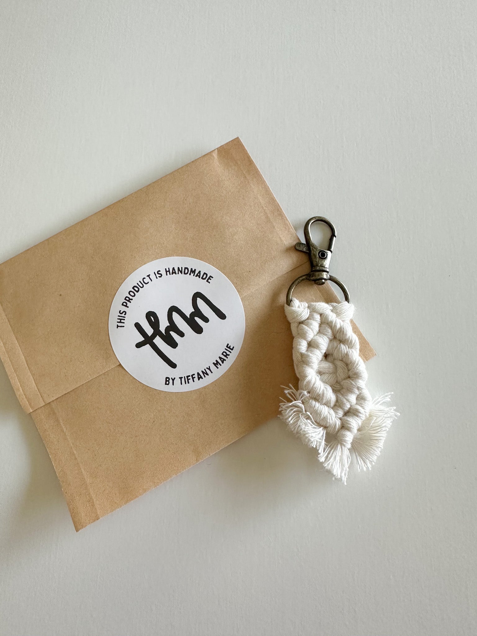 Mini Macrame Keychain - Cute Boho Bag Charm, Stocking Stuffer, Teacher Gift