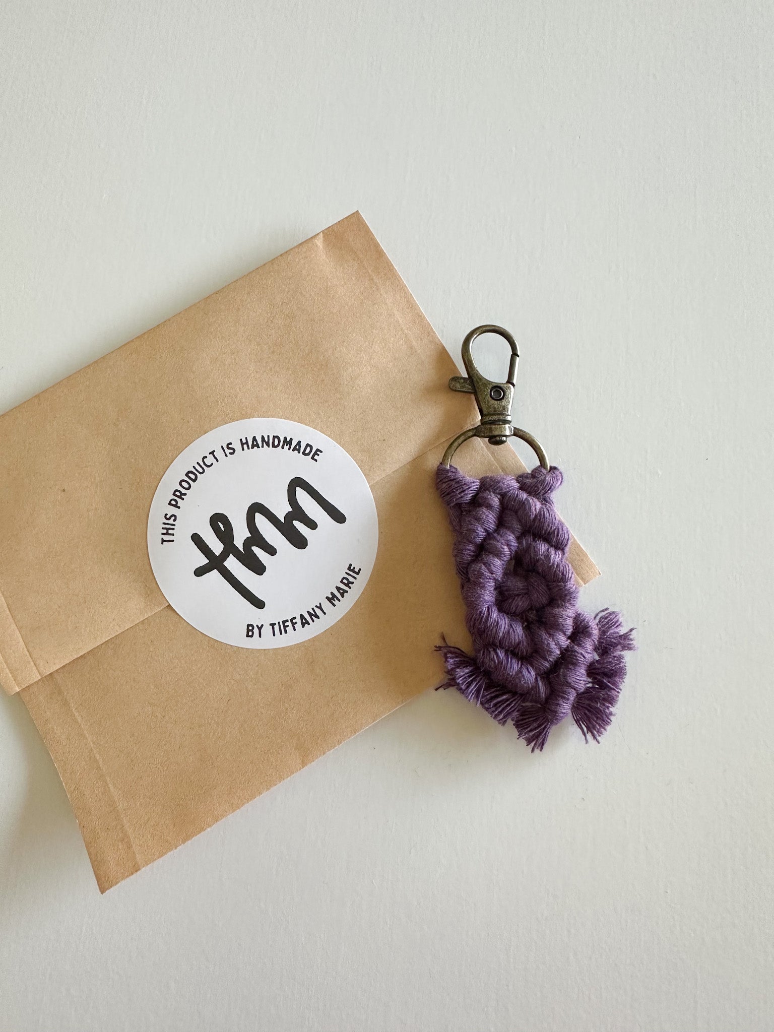 Mini Macrame Keychain - Cute Boho Bag Charm, Stocking Stuffer, Teacher Gift