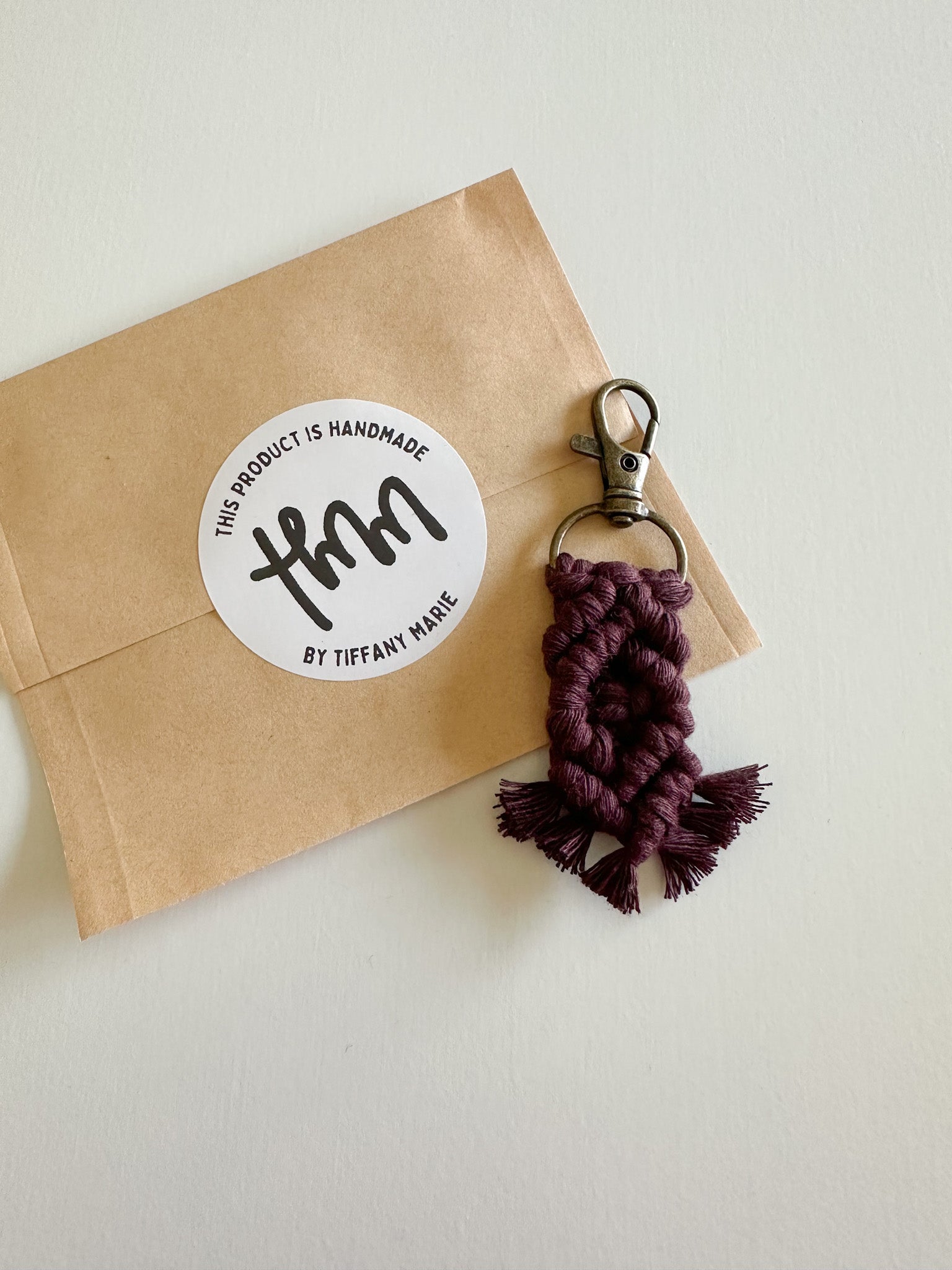 Mini Macrame Keychain - Cute Boho Bag Charm, Stocking Stuffer, Teacher Gift