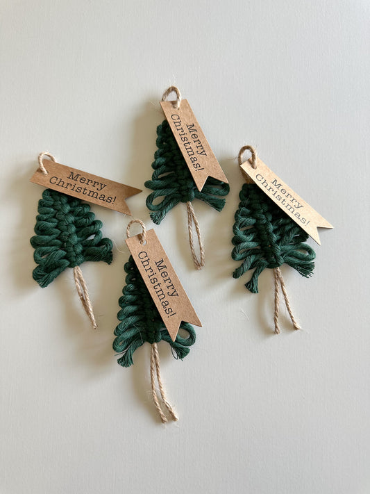Handmade Macrame Christmas Tree Gift Tags - set of 4 | The TMM Brand