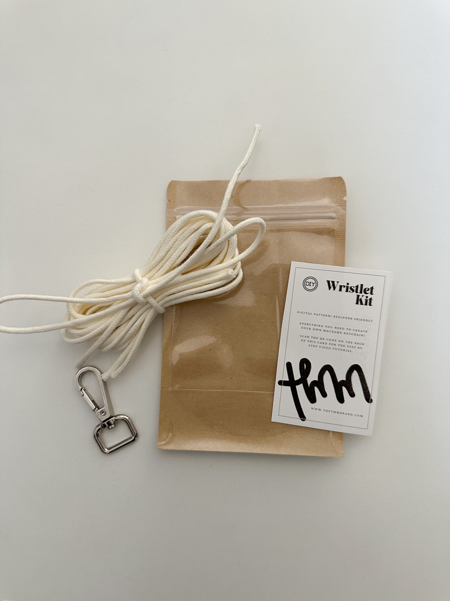 DIY Macrame Wristlet Keychain Kit - Beginner Friendly with Step-by-Step Pattern