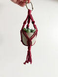 Load image into Gallery viewer, Mini Macrame Plant Hanger with Faux Succulent
