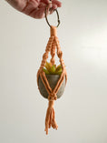 Load image into Gallery viewer, Mini Macrame Plant Hanger with Faux Succulent
