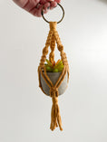 Load image into Gallery viewer, Mini Macrame Plant Hanger with Faux Succulent
