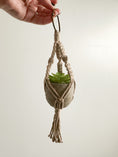 Load image into Gallery viewer, Mini Macrame Plant Hanger with Faux Succulent
