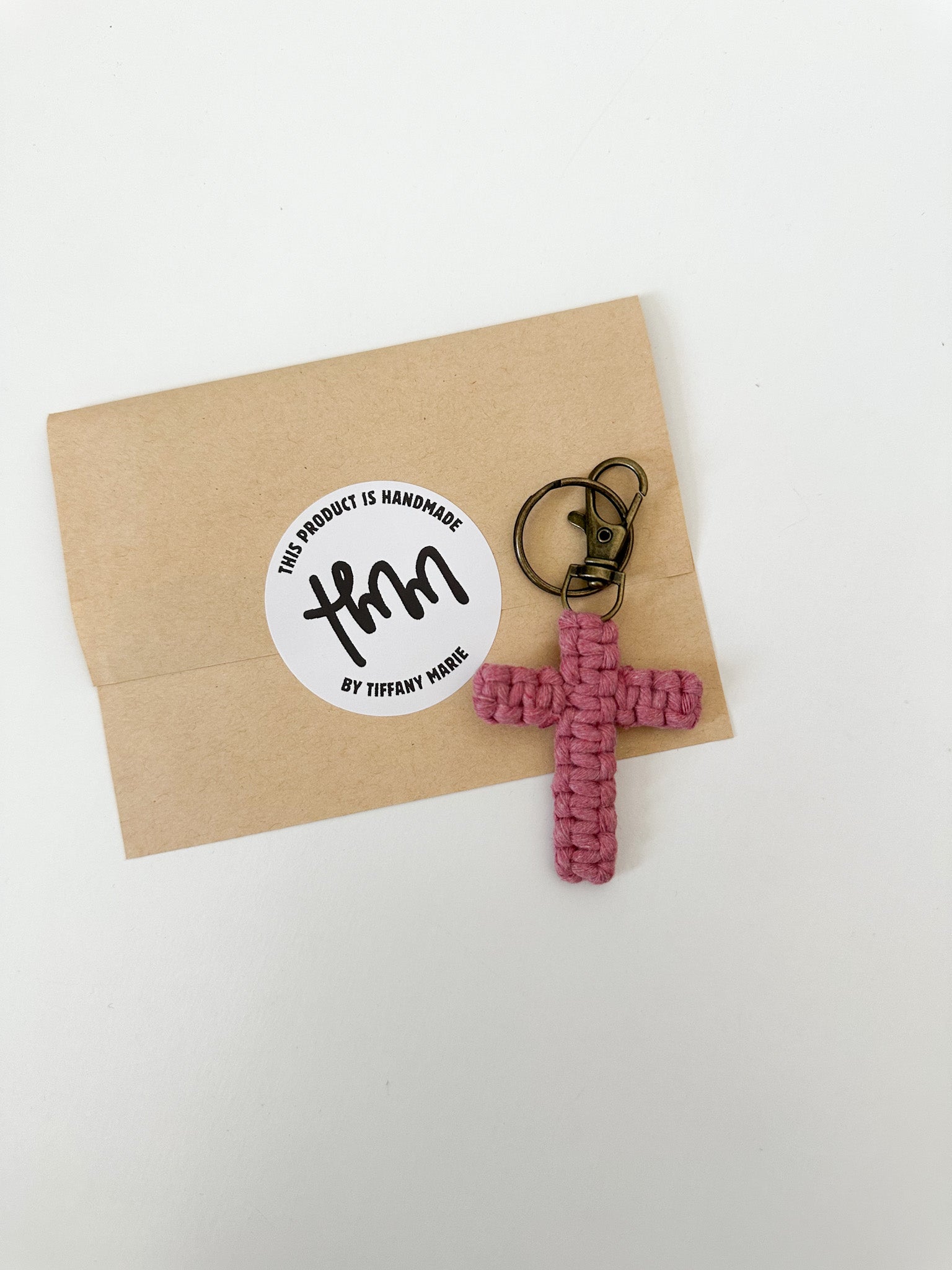 Macrame Cross Keychain - Blossom