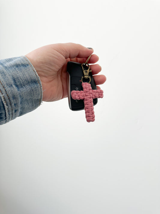 Macrame Cross Keychain - Blossom