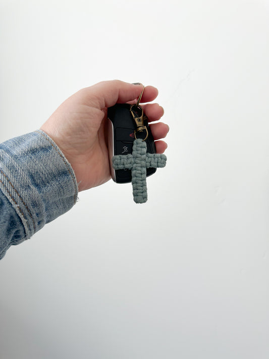 Macrame Cross Keychain - Laurel