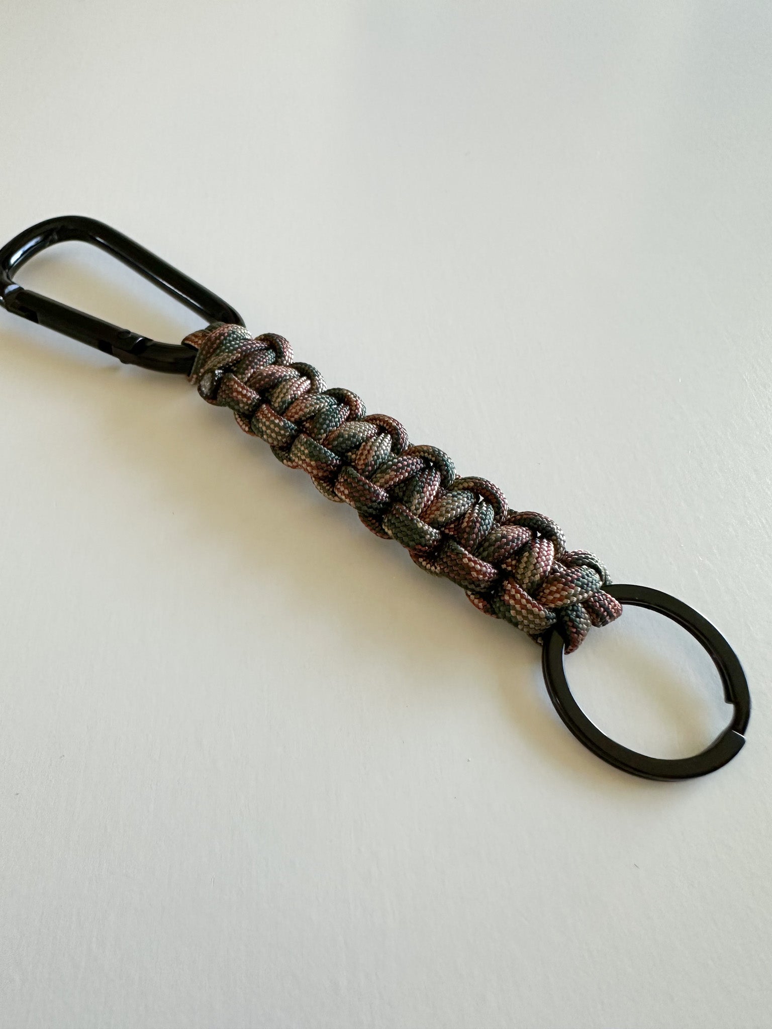 Handmade Paracord Keychain with Carabiner | Rugged Everyday Carry Gift for Men