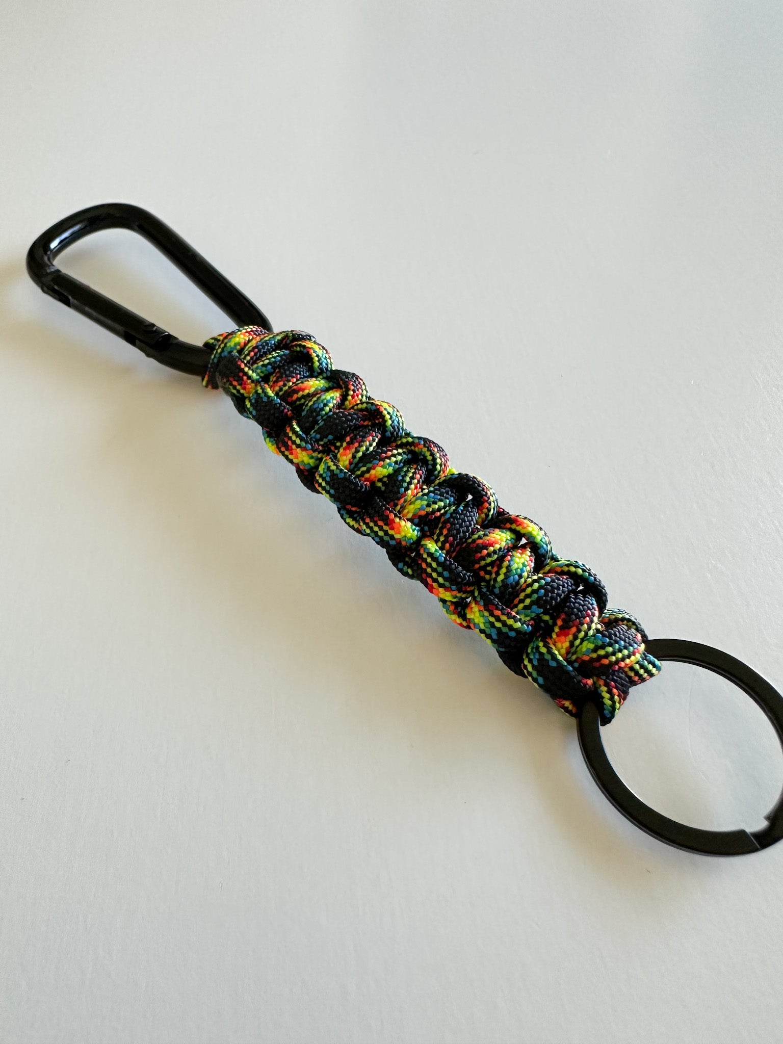 Handmade Paracord Keychain with Carabiner | Rugged Everyday Carry Gift for Men